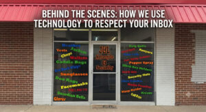 J&L Motorcycle & Security storefront entrance with custom text graphic for blog post about email preference settings.